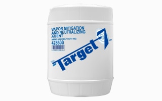 A can of neutralizing agent for vapor suppression, labeled 'Target 7' 