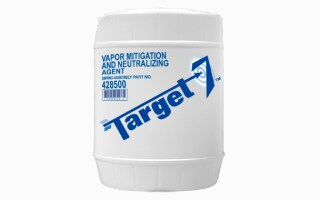 A can of neutralizing agent for vapor suppression, labeled 'Target 7' 